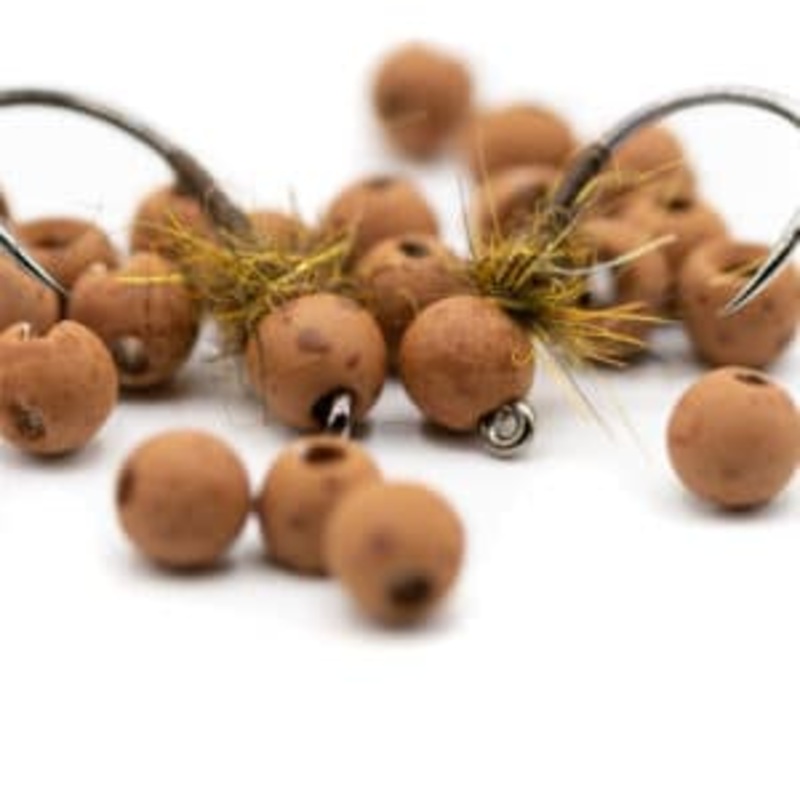 Firehole Round Speckled Tungsten Beads – Mocha 2.0 mm