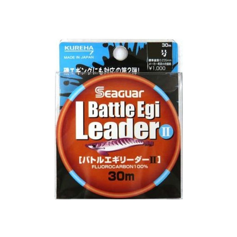 Seaguar Battle Egi Leader II Fluorocarbon for Squid & Eging| 30m 0.235mm 30m Clear