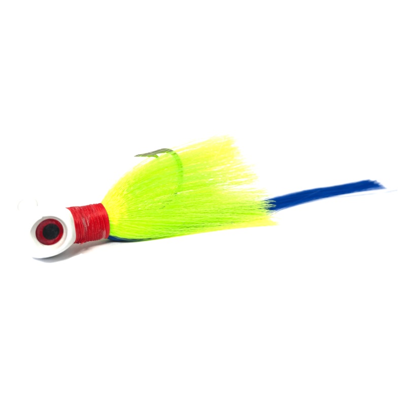 White / Chartreuse Flair Hawk Jig 1oz Single Pack