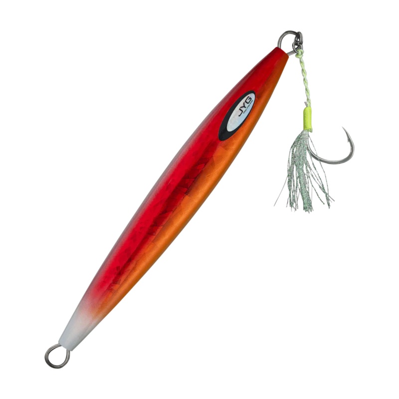 JYG Pro SEMY Collection – Slow Pitch Jigs Orange-Red 30 g Rigged