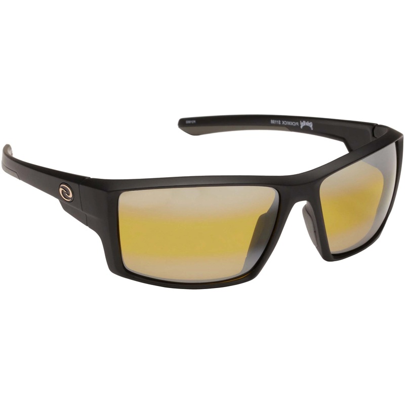 Strike King S11 Pickwick Polarized Sunglasses Matte Black Bi-Gradient Yellow Spotlight Lens