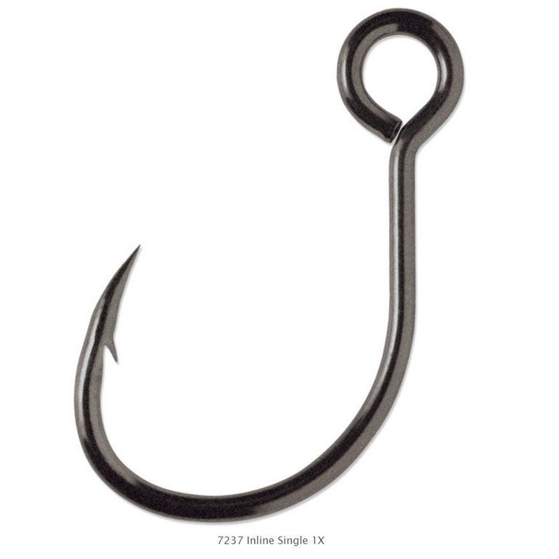VMC 7237 Inline Single 1X Strong Hooks Size 1/0 – Q’ty/Pk 8