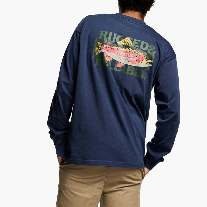 Xtratuf Men’s Rugged and Reliable Salmon Long Sleeve Tee Naval Academy M