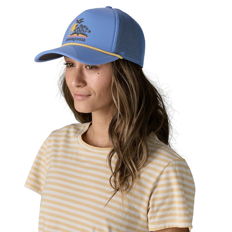Patagonia Broadcaster Hat Berm Logo: Wetland Blue / BLWE One Size
