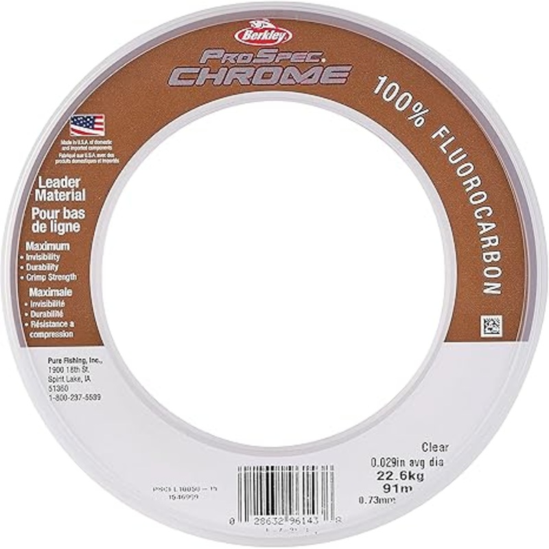 Berkley ProSpec Chrome 100% Fluoro Leader, Leader 80lb
