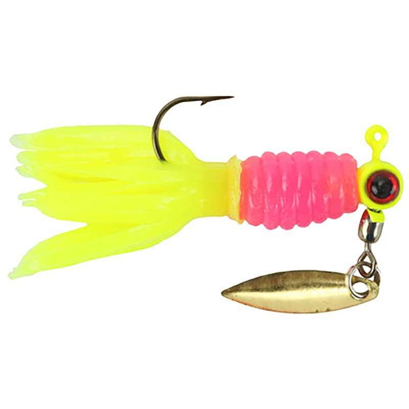 Mr. Crappie Sausage Head Jig Pre-Rigged w/Crappie Thunder Soft Plastic HotChicken.com 1/16oz