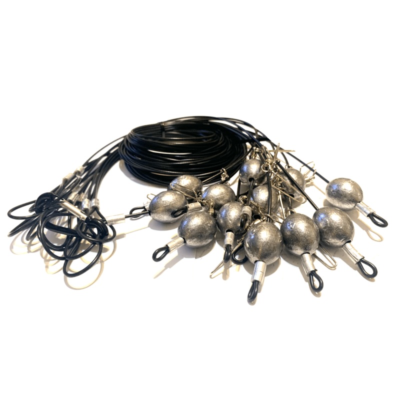 24″ 8oz Egg Sinker Texas Decoy Rigs 1 Dozen Black