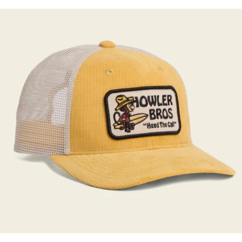 Howler Brothers – El Monito Surfs Badge Standard Hat Yellow Corduroy