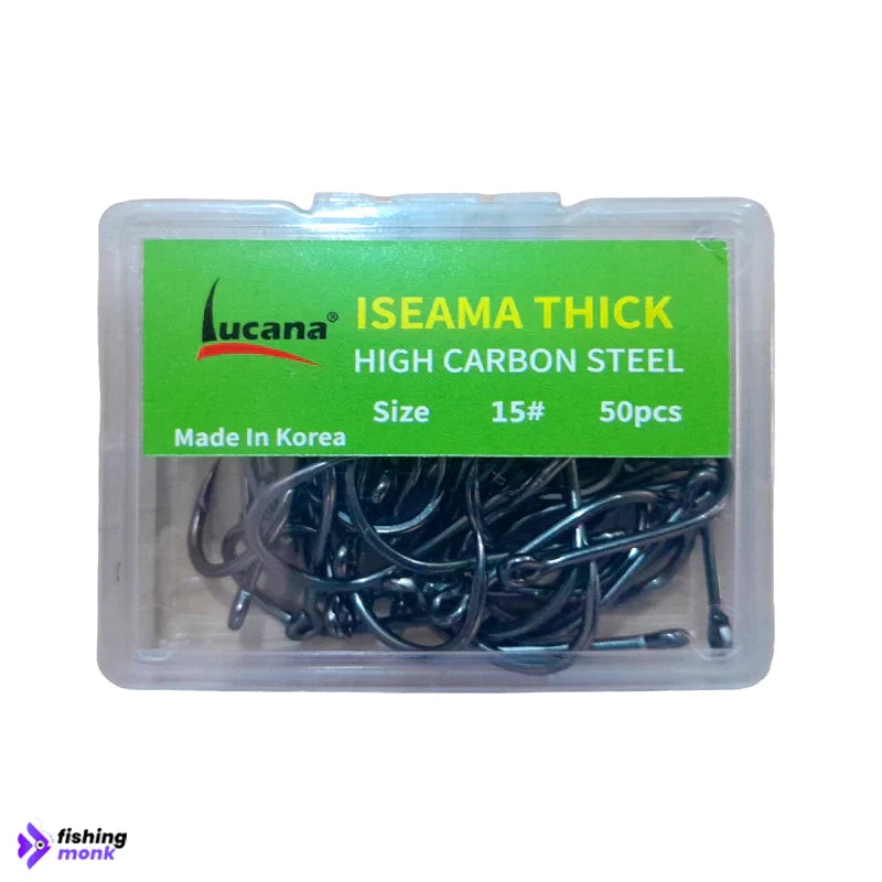 Lucana Iseama Thick High Carbon Steel Hooks | Size: #4-15 | 50pcs/box 4