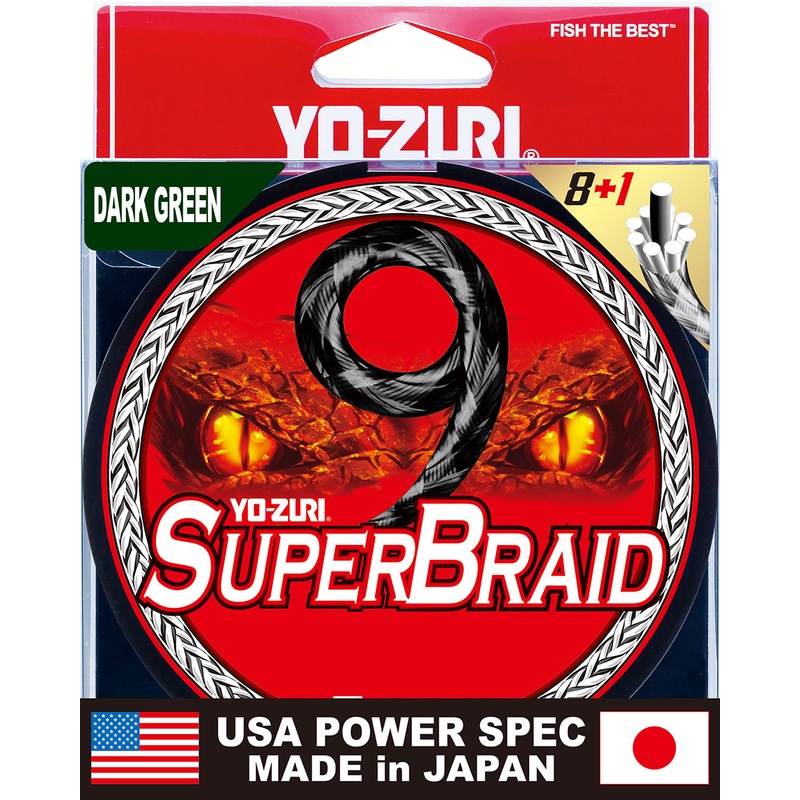 Yo-Zuri SuperBraid 9 Dark Green Standard Spools – 150 Yards Dark Green 8 lb test – 150 yards