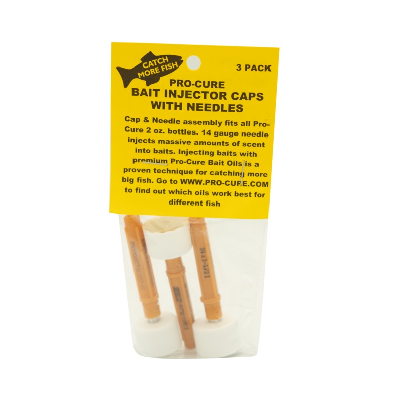 Pro-Cure Bait Injector Needle Caps 3 pack Regular