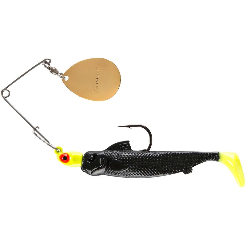 Bomber Saltwater Grade Drumbeater Spinnerbait Chartreuse/Black Chartreuse Tail 1/4 oz – 4.5