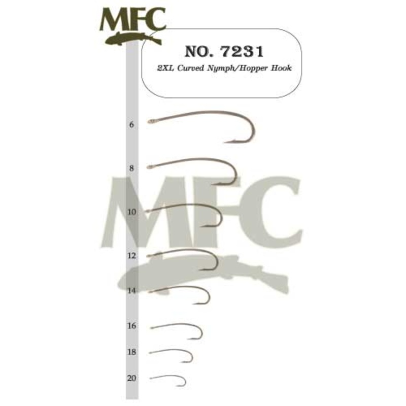 Montana Fly Company 2XL Curved Nymph/Hopper Hook 7231 – 100 Pack 8