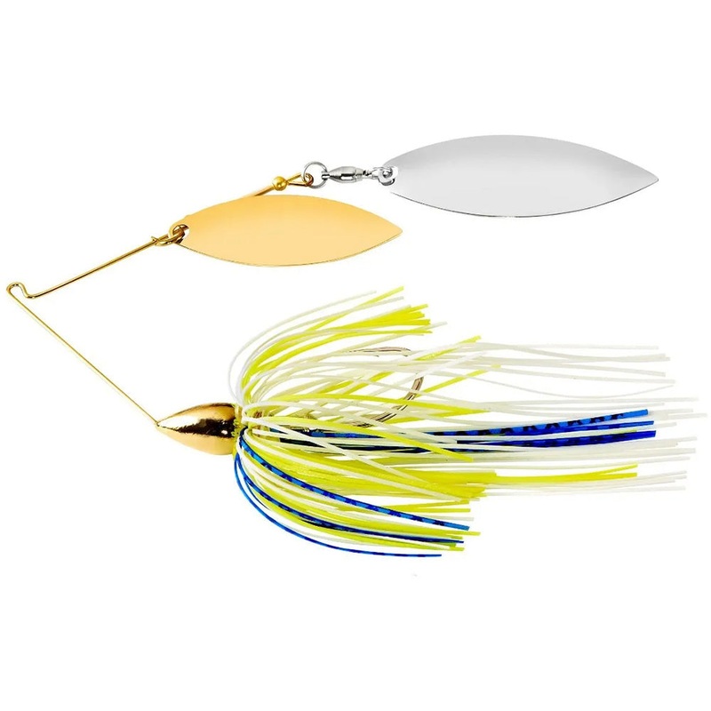 War Eagle Double Willow Gold Frame Spinnerbait – 1/2 oz Chartreuse Blue 1/2 oz