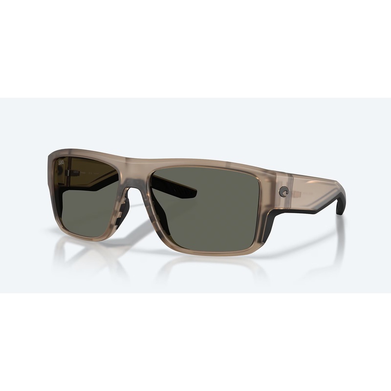 Costa Taxman Polarized Sunglasses Matte Brown Smoke Frame w/ Gray 580G Glass Lens