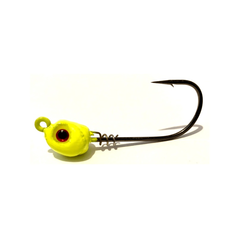 Yellow Chartreuse Inshore Slammer Saltwater Jig Heads 3pk 1/8oz