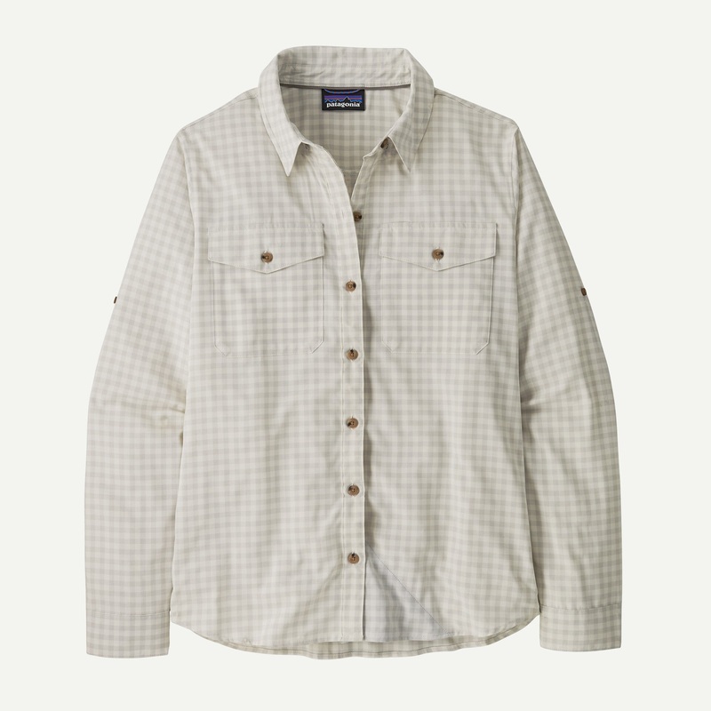 Patagonia – Women’s Long-Sleeved Self-Guided Sun Shirt North Fork: Crisp Grey XS