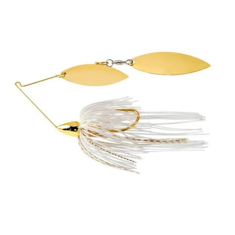 War Eagle Double Willow Blade Spinnerbaits Gold Frame 1/4oz Gold Shiner
