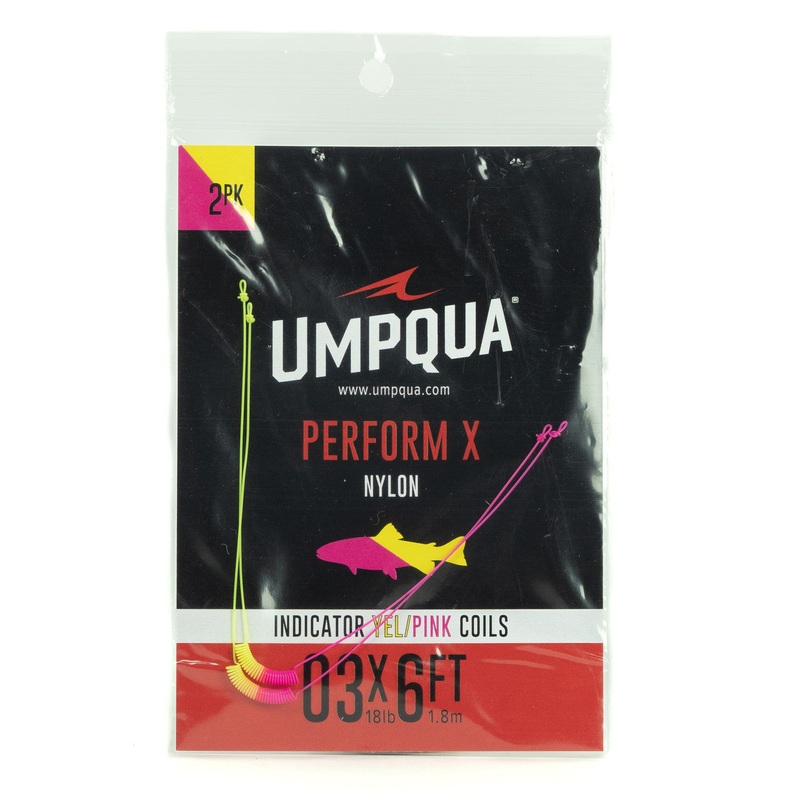 Umpqua Perform X Nylon Indicator Coils – 2 Pack 6′ / 3X Yellow / Pink