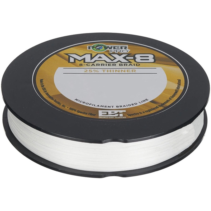 Power Pro Maxcuatro Max 8 White Braid Standard Spool – 300 Yards White 30 lb – 300 yards