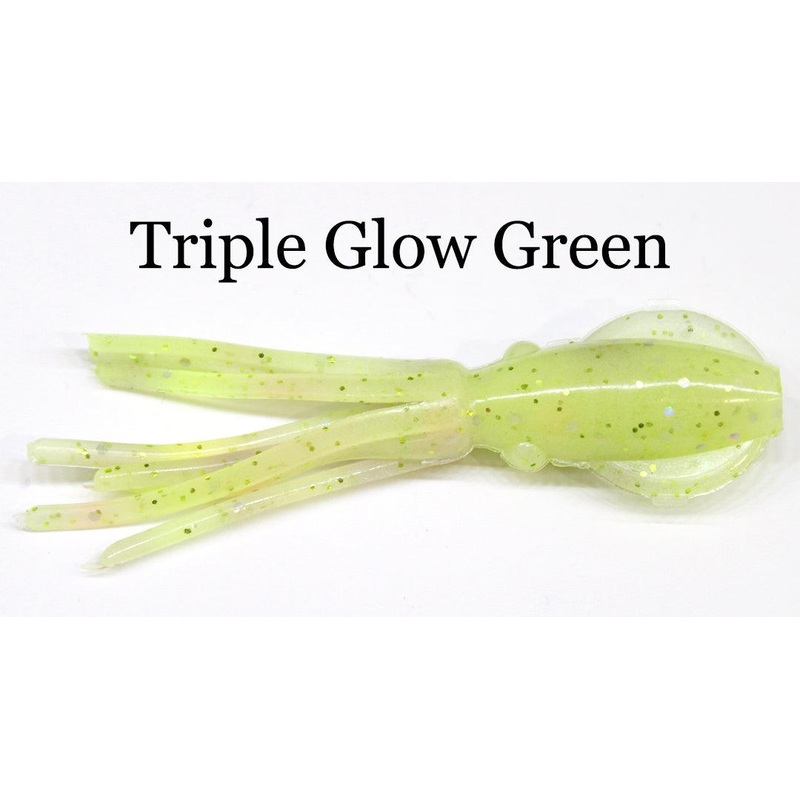 B2Squid Squid Bodies Neon Green Length: 3″ – Q’ty/Pk: 10