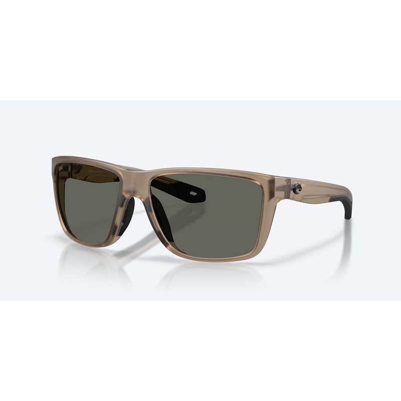 Costa Broadbill II Polarized Sunglasses Matte Brown Smoke Frame w/ Gray 580G Glass Lens