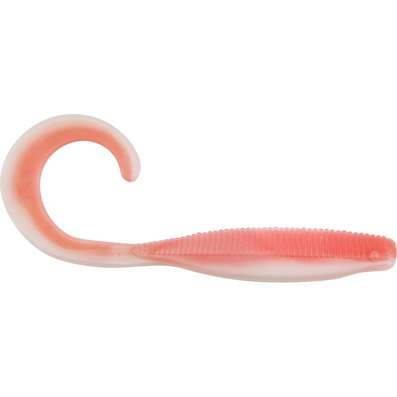 Z-Man StreakZ Curly TailZ 7 inch Soft Plastic Grub 3 pack Coconut Ice Glow