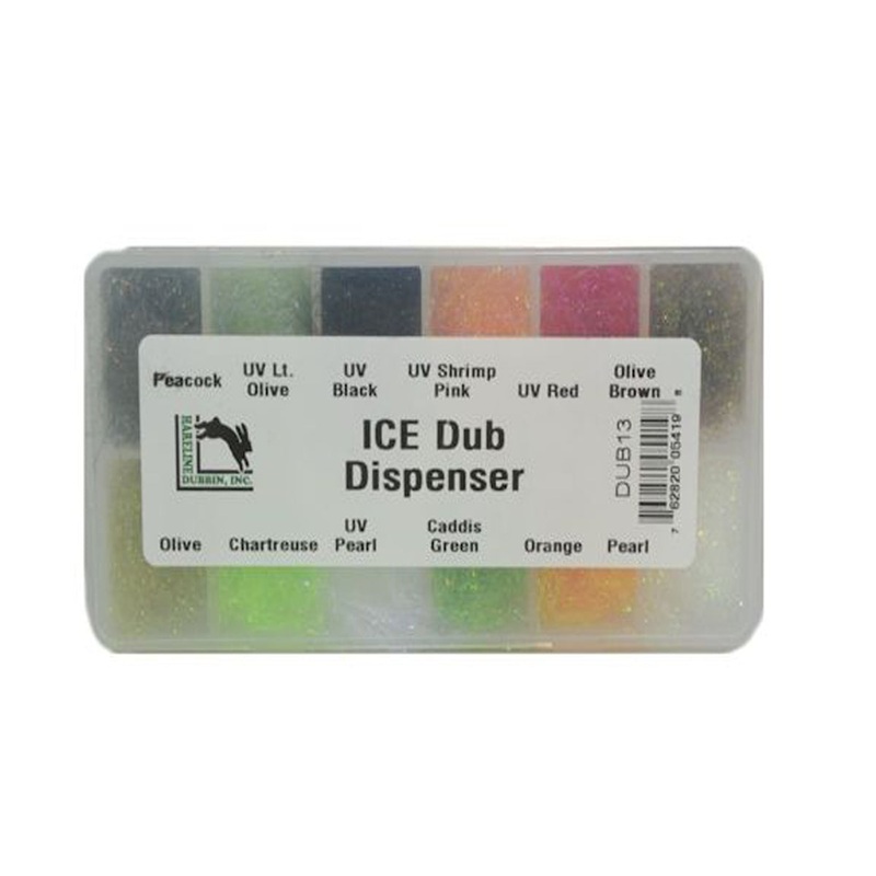 Ice Dub Dispenser – 12 Popular Colors – by Hareline Dubbin DUB13