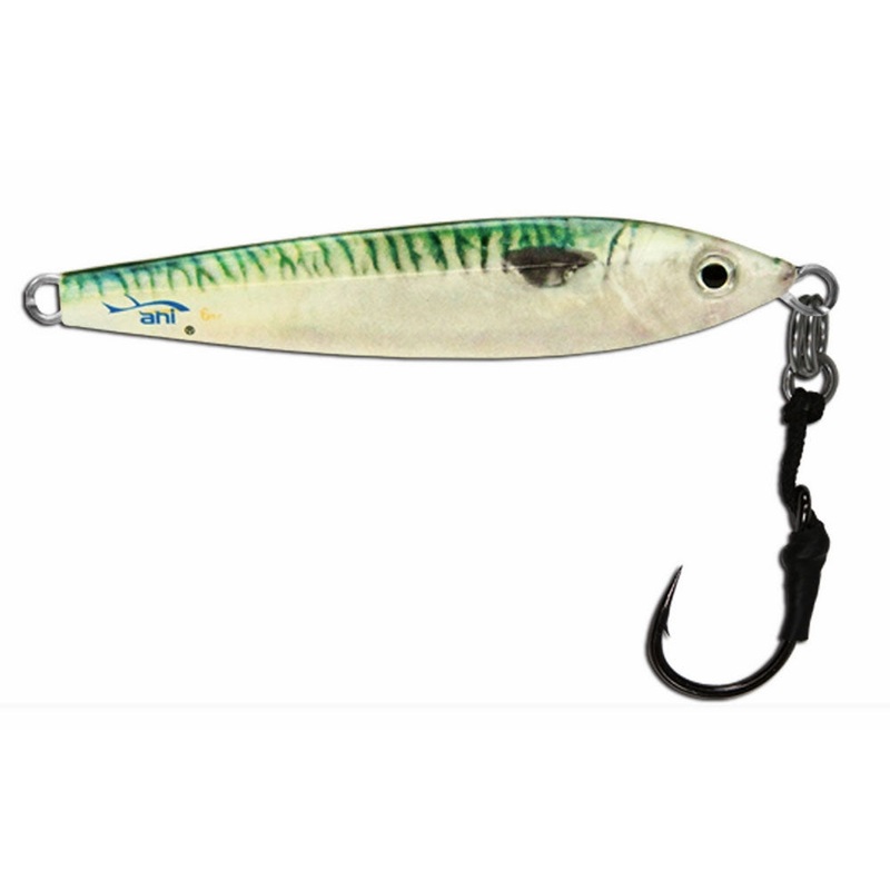 Ahi LDJA-6-MK Live Deception Jigs – 6 oz, Green Mackerel w/Assist Hook