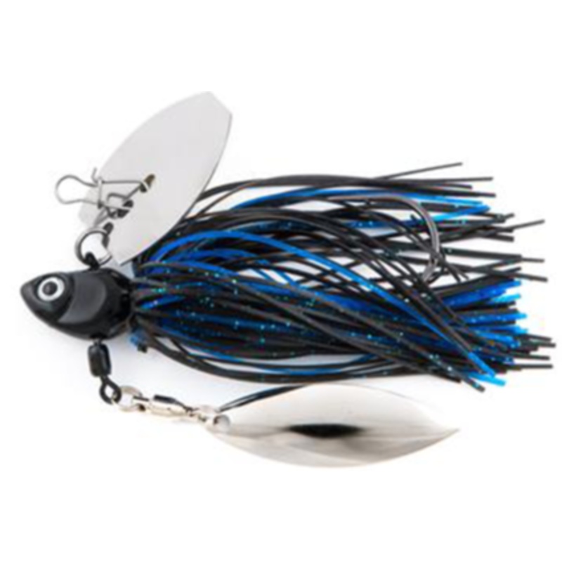 Fish Head Primal Vibe Underspin Jig/Vibrating Swim Jig Hybrid Black and Blue 1/4 oz