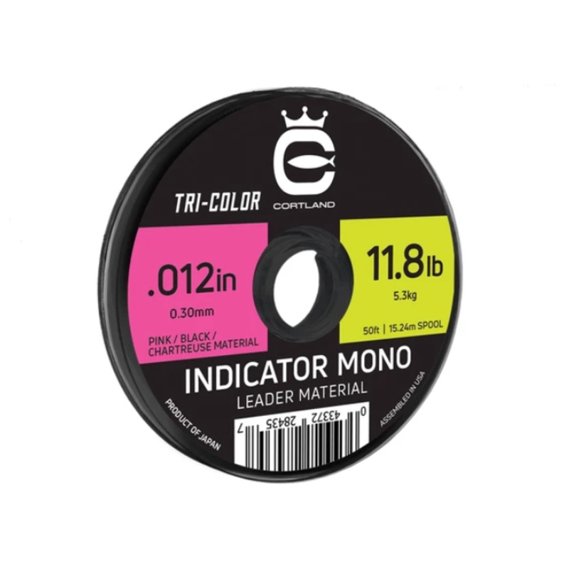 Cortland Indicator Mono Leader material – Tricolor 10.5 LB
