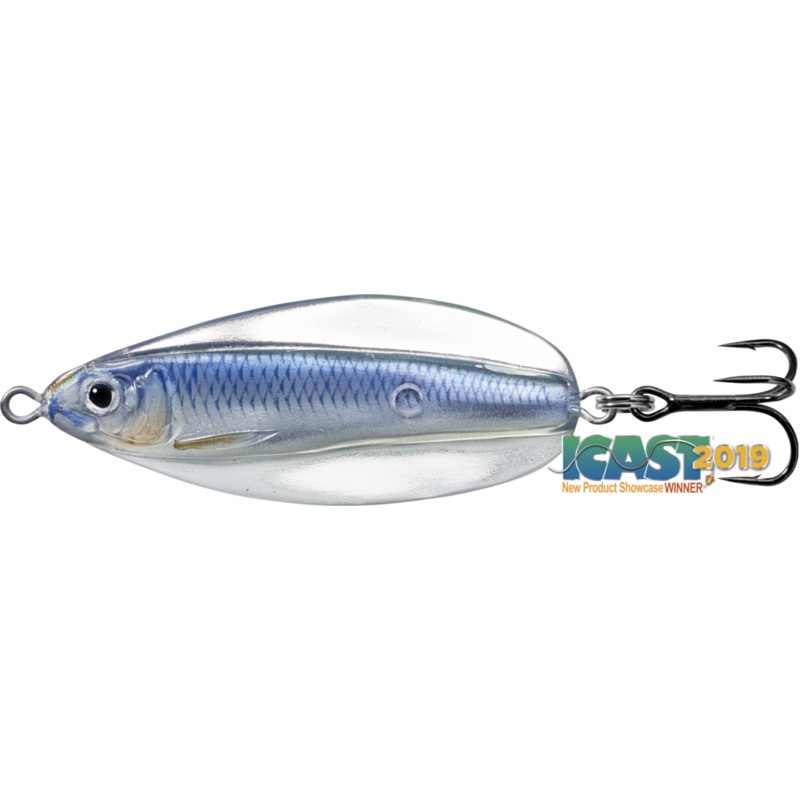 LIVETARGET Erratic Shiner Flutter Spoon Albino/White 2 1/4 inch – 3/8 oz