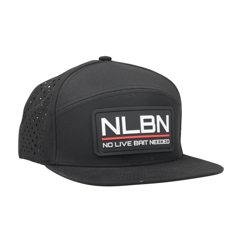 NLBN 7-Panel Performance Hat  Grey/Black with Red Lockup Logo Black