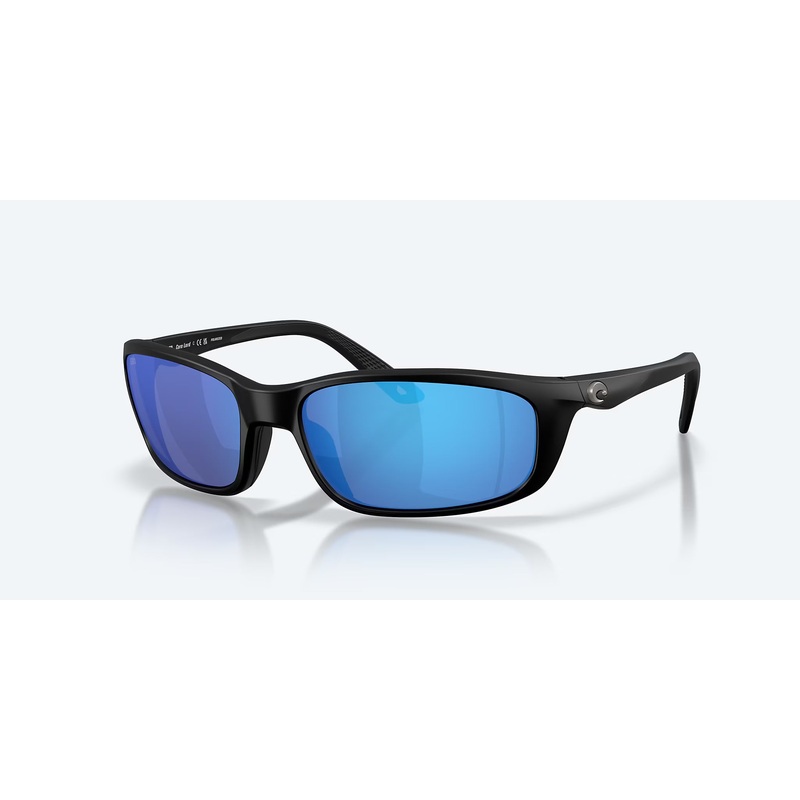 Costa Brine II Polarized Sunglasses Matte Black Frame w/ Blue Mirror 580G Glass
