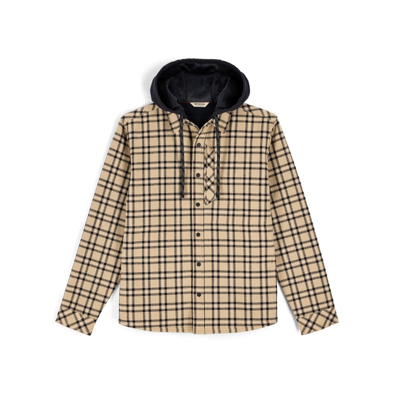 Simms M’s ColdWeather Hooded Shacket Wakemup Plaid: Cork S