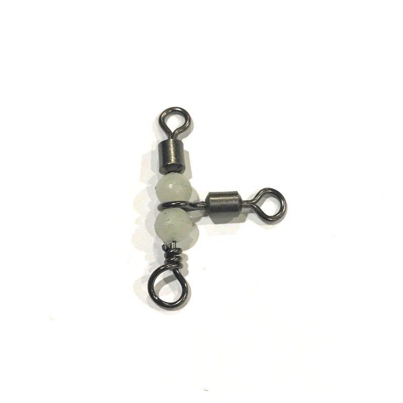 Tsunami Rolling T Swivel with Glow Beads Size 1/0 – 150 lb test – Q’ty/Pk 5
