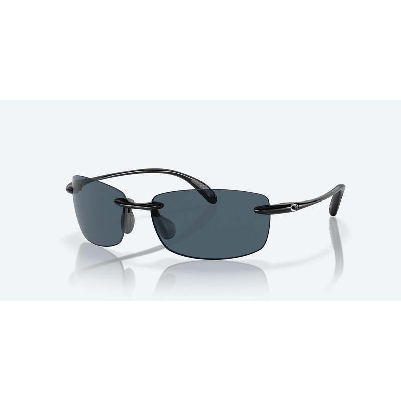 Costa Ballast Polarized Sunglasses Shiny Black Frame With Blue Mirror Lens 580P