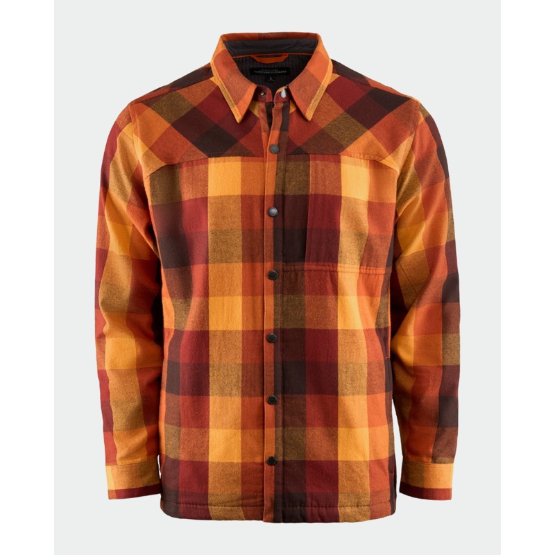 Grundens Men’s Bankside Lined Shacket Lobster Plaid M