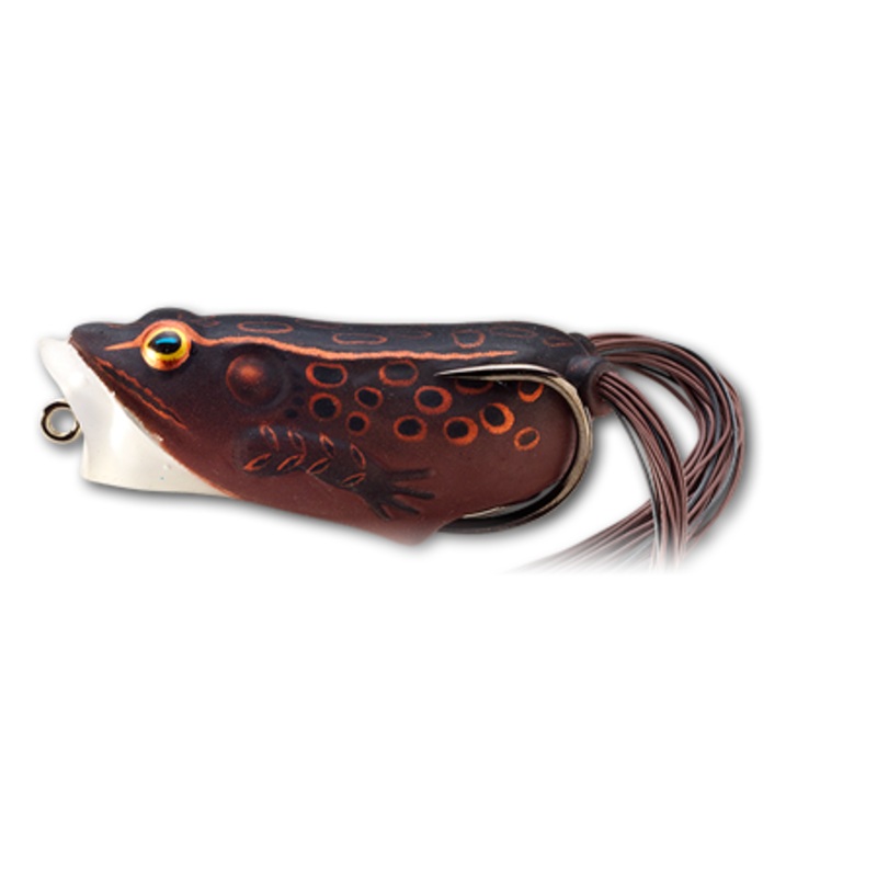 LIVETARGET Popper Frog Hollow Body Topwater Frog Albino White 2 1/2 inch – 1/2 oz – 5/0