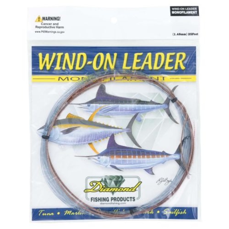 Momoi Diamond Monofilament Wind-On Leader 80lb / 25ft