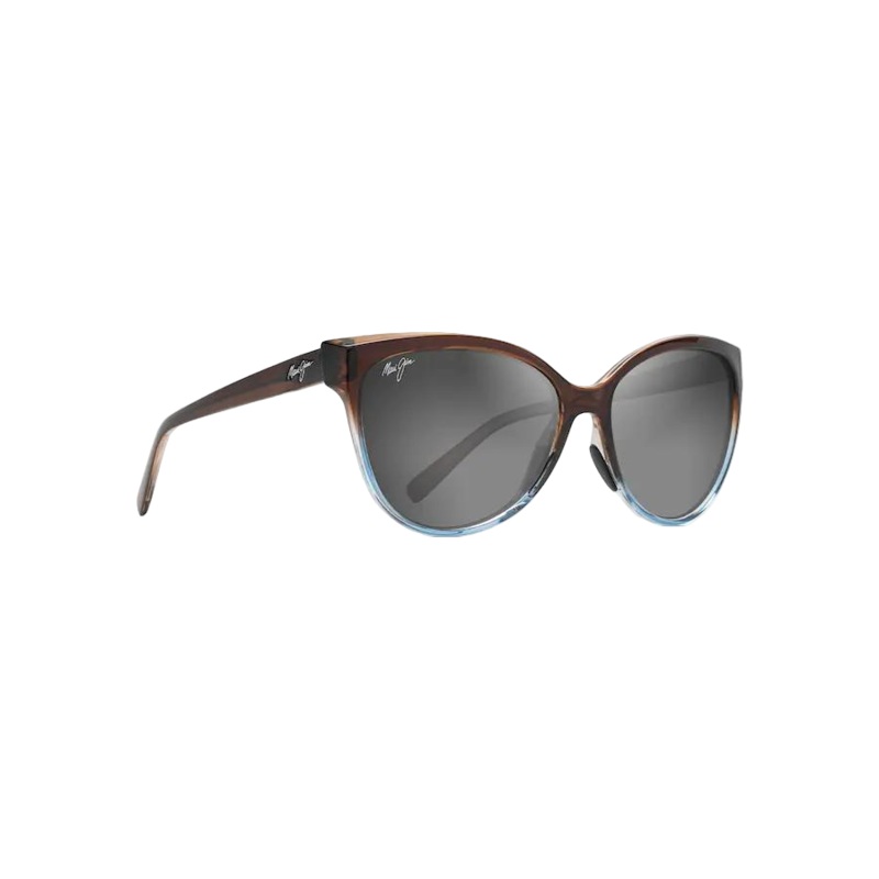 MAUI JIM ‘OLU’OLU POLARIZED SUNGLASSES TRANSLUCENT DARK CHOCOLATE W/BLUE MAUI SUNRISE